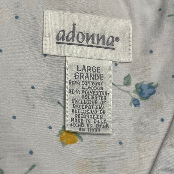 Adonna Woman’s Large Two Piece Pajama Set Cotton Poly - Picture 2 of 3